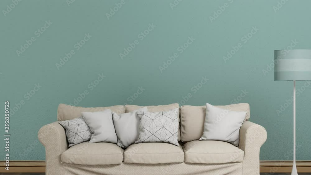 interior of modern cosy living room, green pastel wall, zoom out shot slow motion, video 3D animation ultra HD 4K 3840x2160 interior of modern cosy living room, green pastel wall, zoom out shot slow motion, video 3D animation ultra HD 4K 3840x2160