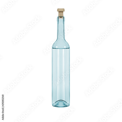 Glass Bottle of Water isolated on a white background.