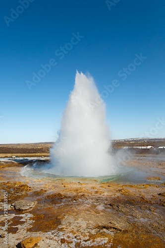 Erupting geyser in Iceland, Strokkur