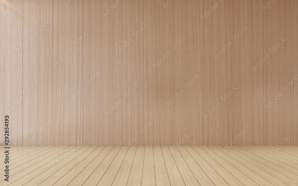 3D stimulate of empty room and wood plank floor with sun light cast shadow on the wall,Perspective of minimal interior design. 3D stimulate of empty room and wood plank floor with sun light cast shadow on the wall,Perspective of minimal interior design.