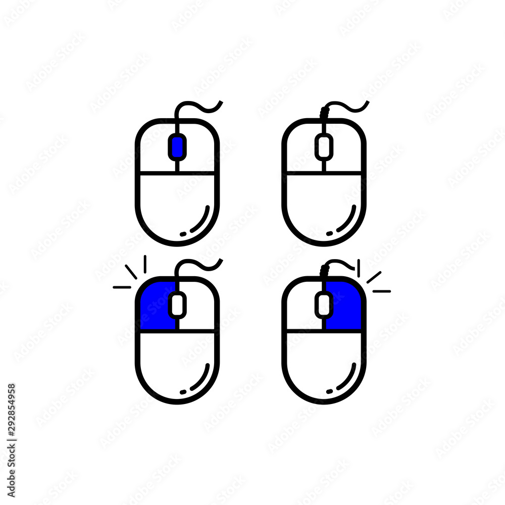 computer mouse icon,outline mouse icon, flat design best vector computer mouse illustration