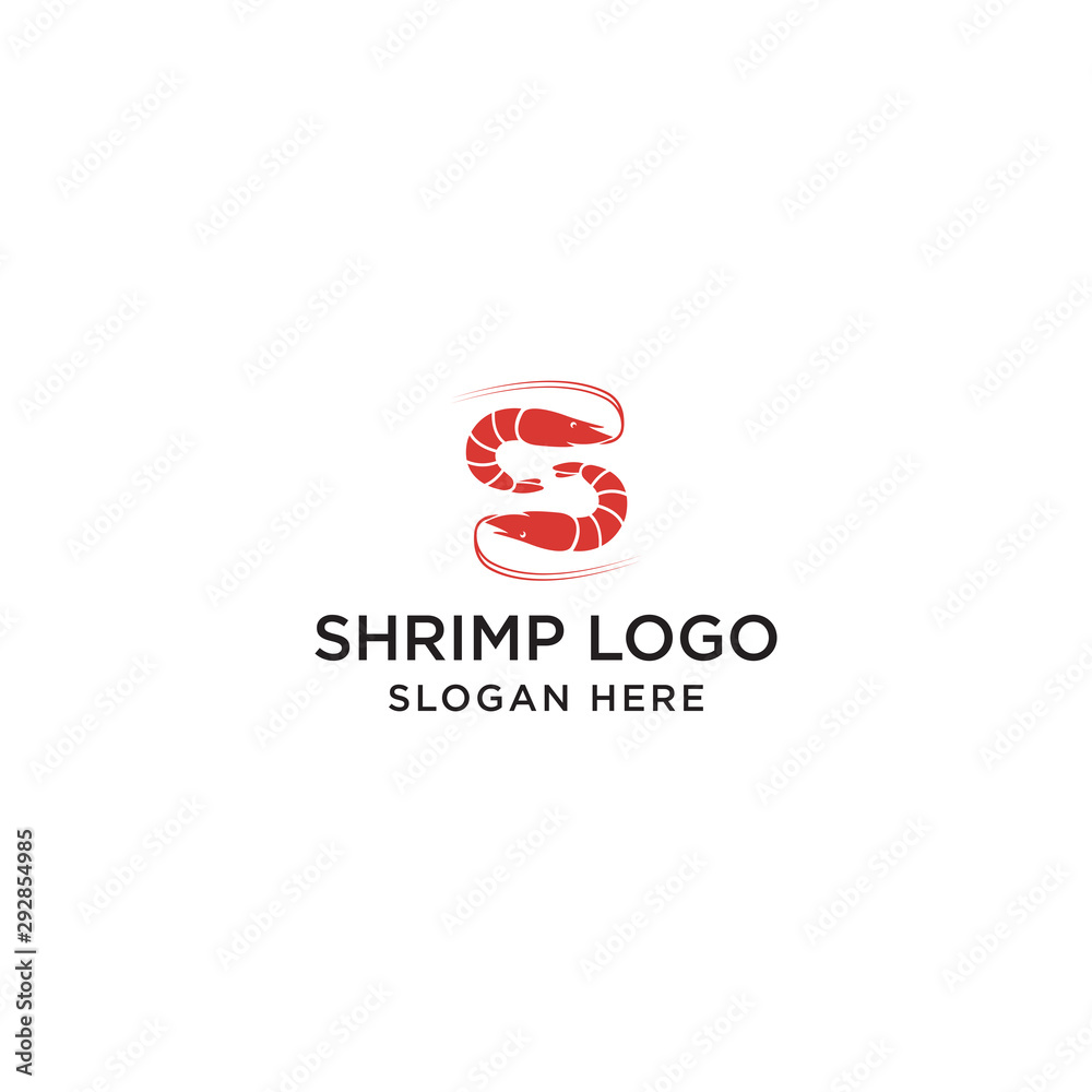 shrimp logo design - vector