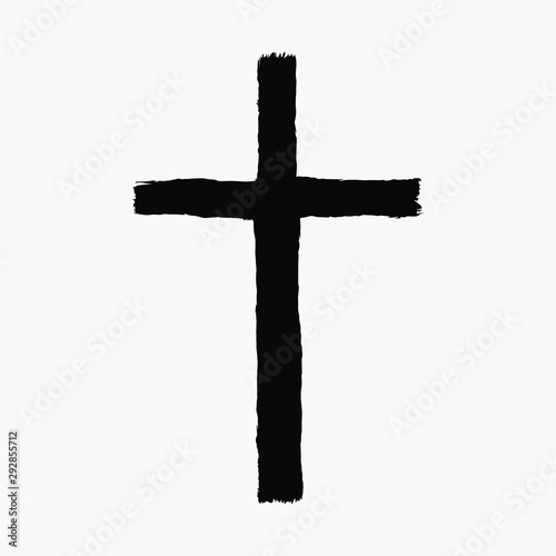 Hand drawn Vector grunge cross sign 