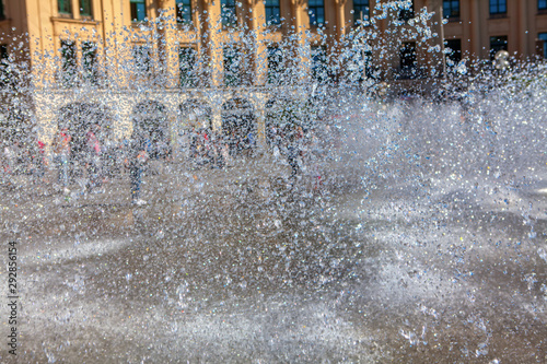 water splashing background on the street