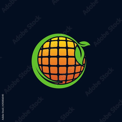 Solar Energy Evergreen Creative Icon Modern Logo Design Template Element Vector