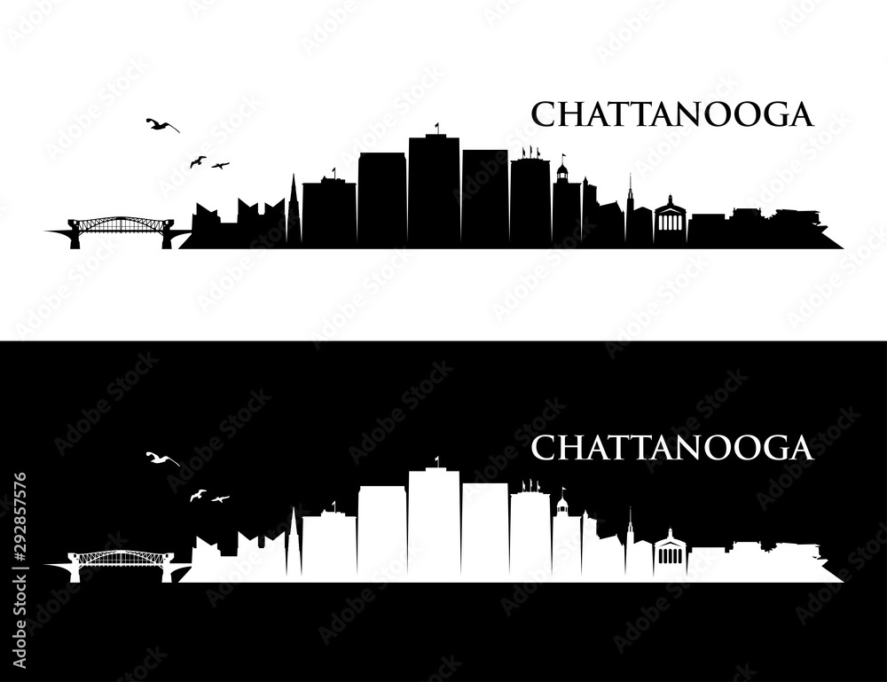 Chattanooga skyline - Tennessee, United States of America, USA - vector illustration