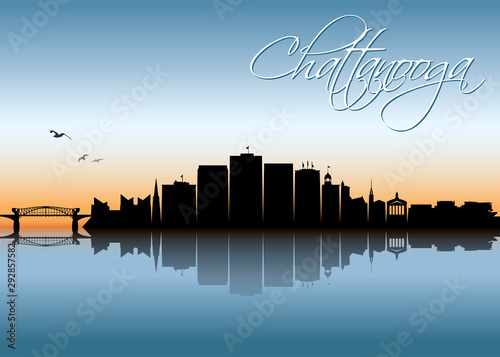 Chattanooga skyline - Tennessee, United States of America, USA - vector illustration