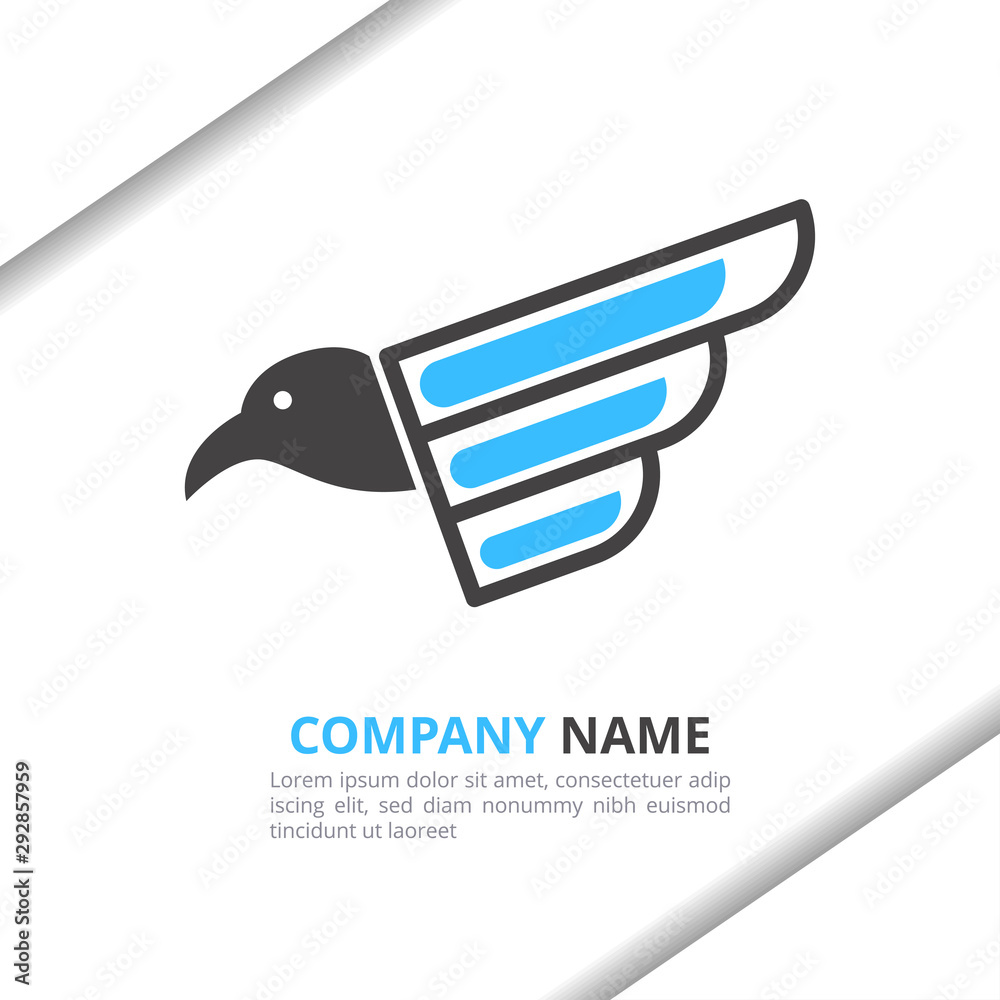Bird and Wing Logo Design Concept, simple modern for your brand, animal shop, company, corporate Bird and Wing Logo Design Concept, simple modern for your brand, animal shop, company, corporate