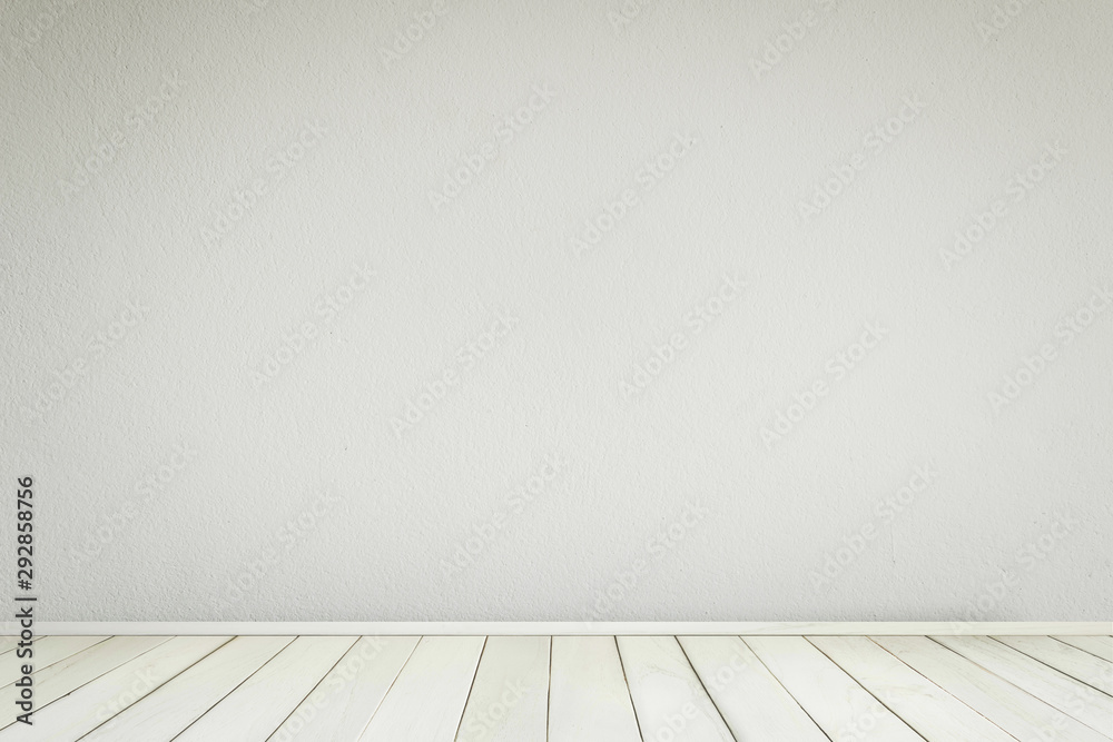 Empty Gray wooden floor perspective and empty dark loft cement wall room interiors background with soft light,well use editing display your product or text present on free space background vintage