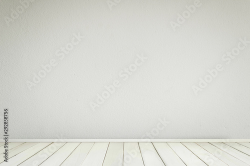 Empty Gray wooden floor perspective and empty dark loft cement wall room interiors background with soft light,well use editing display your product or text present on free space background vintage © Nature Peaceful 