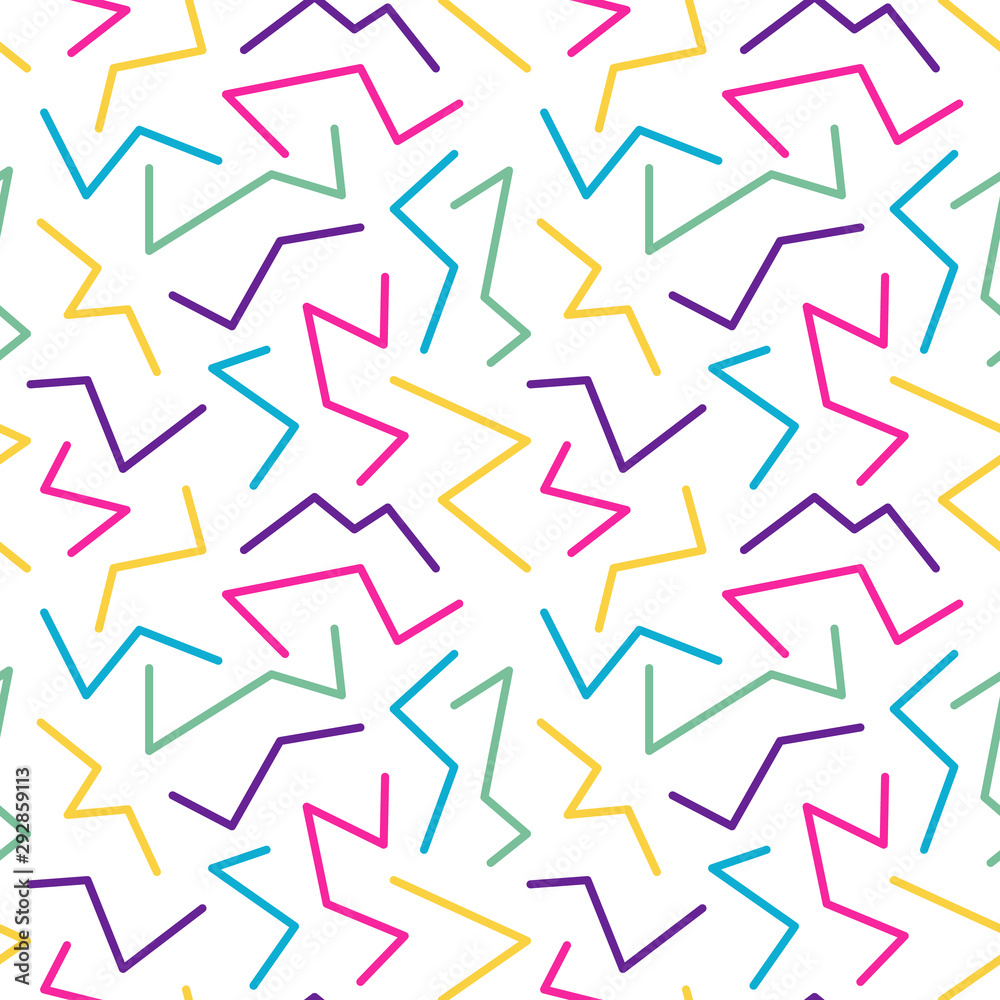 Memphis style seamless pattern, banner template