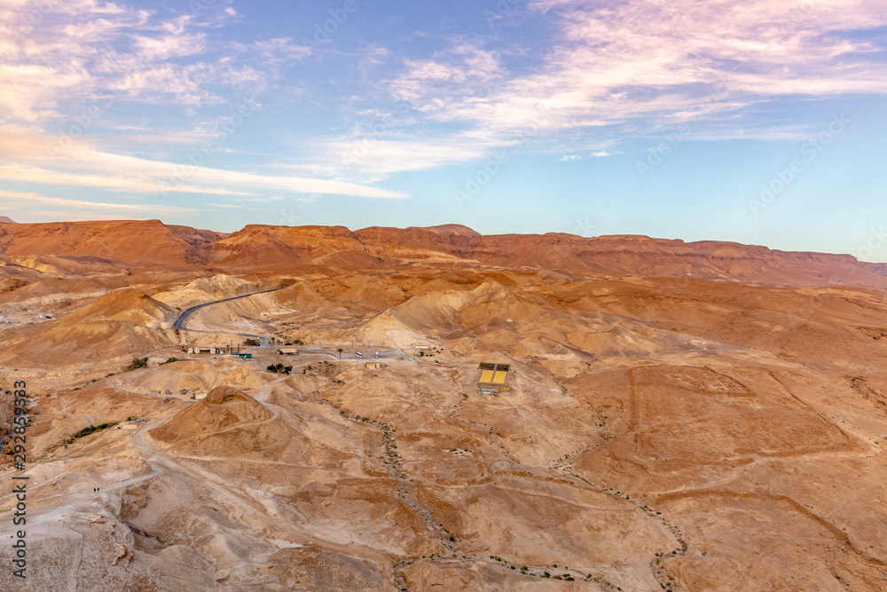 Negev desert in Israel at sunset