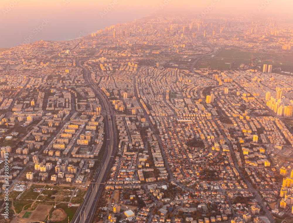 Aerial view of Tel Aviv, Israel.