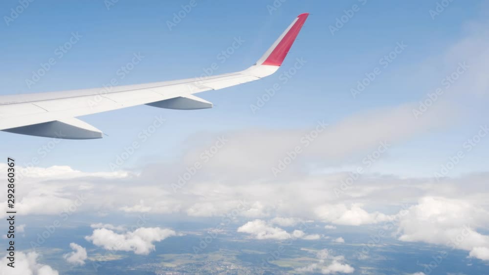 Beautiful view of the sky with clouds from airplane window Beautiful view of the sky with clouds from airplane window