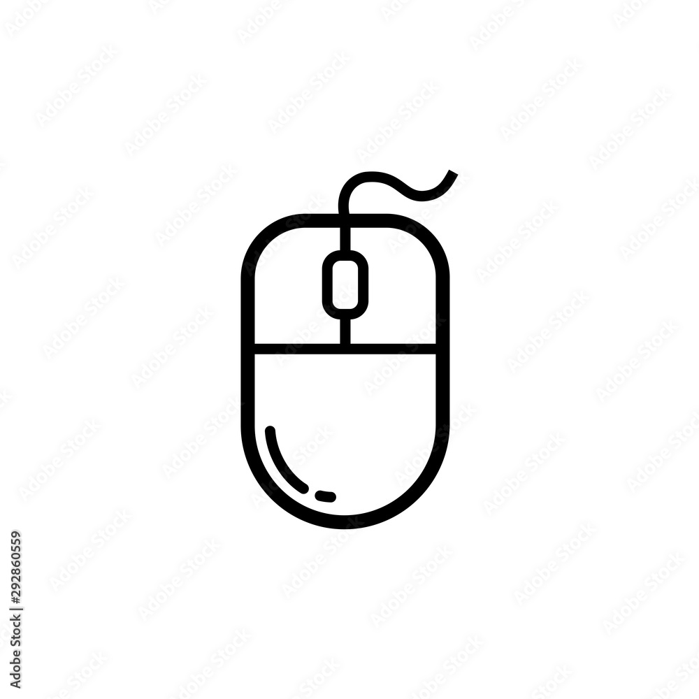 computer mouse icon,outline mouse icon, flat design best vector computer mouse illustration