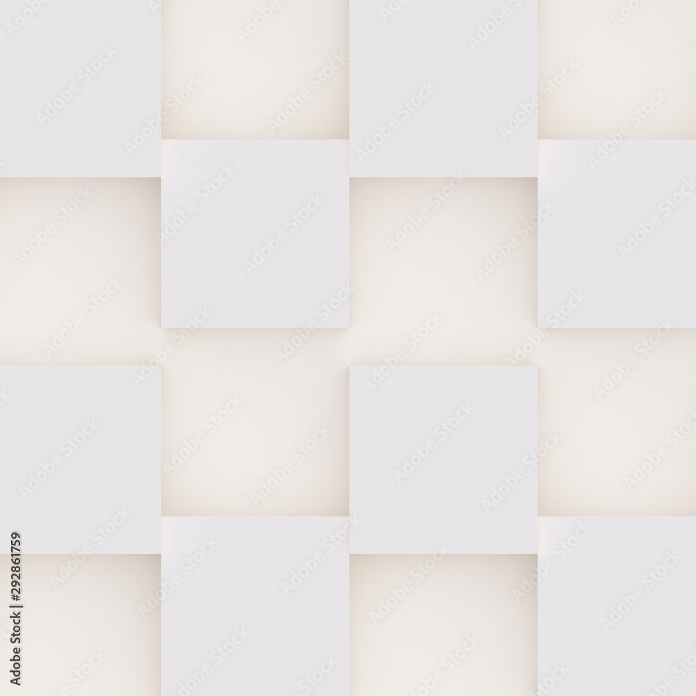 3D pattern made of white and beige geometric shapes, creative background or wallpaper surface made of light and shadow. Futuristic decorative abstract texture design, simple graphic elements