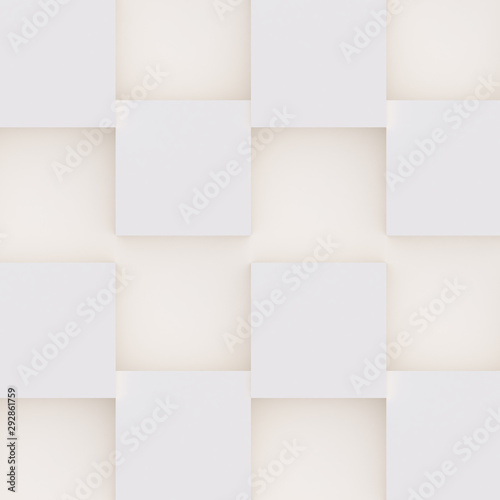 Wallpaper Mural 3D pattern made of white and beige geometric shapes, creative background or wallpaper surface made of light and shadow. Futuristic decorative abstract texture design, simple graphic elements Torontodigital.ca
