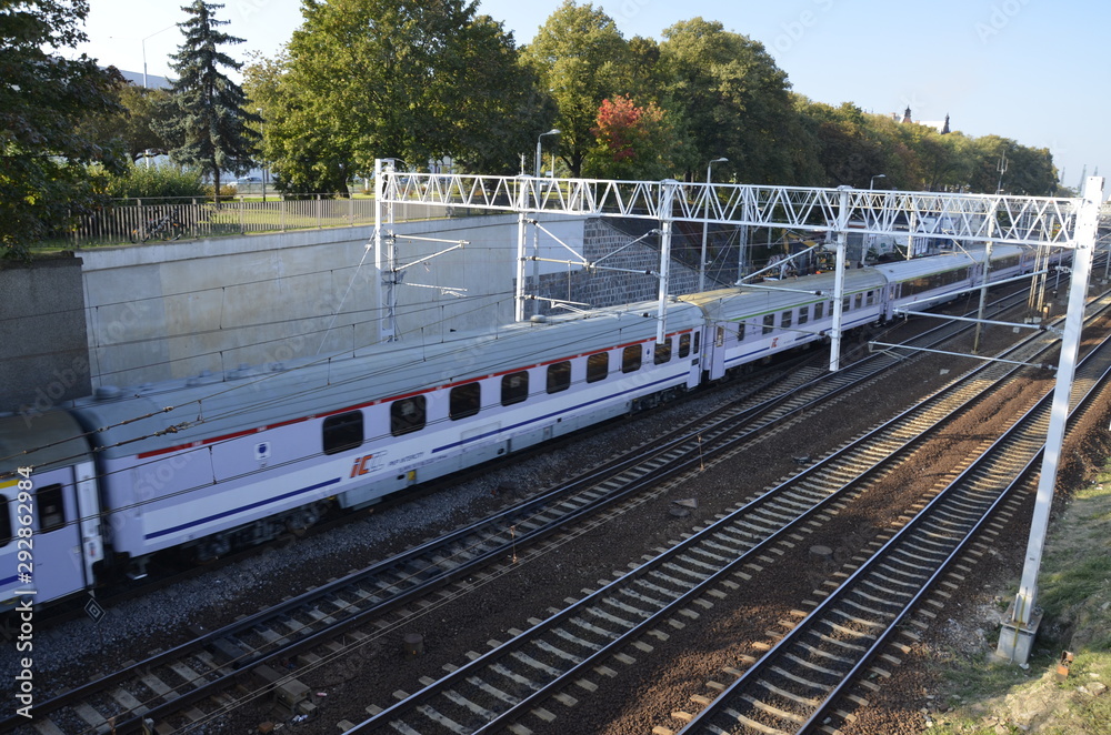 Naklejka premium Gdańsk , architektura Gdańsk , kolej , kwiaty Gdańsk , kolej w Gdańsku