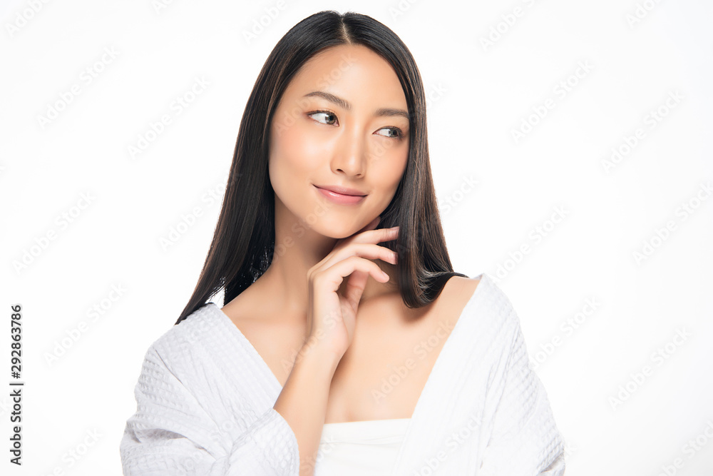 Beautiful Young Asian Woman with Clean Fresh Skin, Beautiful Young Asian Woman with Clean Fresh Skin,