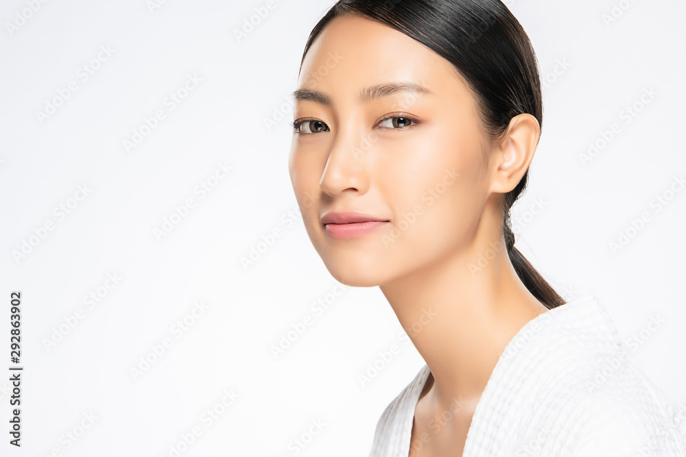 Beautiful Young Asian Woman with Clean Fresh Skin, Beautiful Young Asian Woman with Clean Fresh Skin,