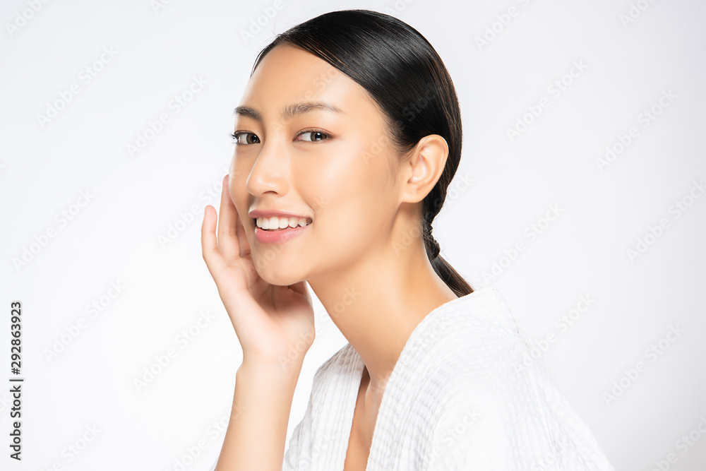 Beautiful Young Asian Woman with Clean Fresh Skin, Beautiful Young Asian Woman with Clean Fresh Skin,
