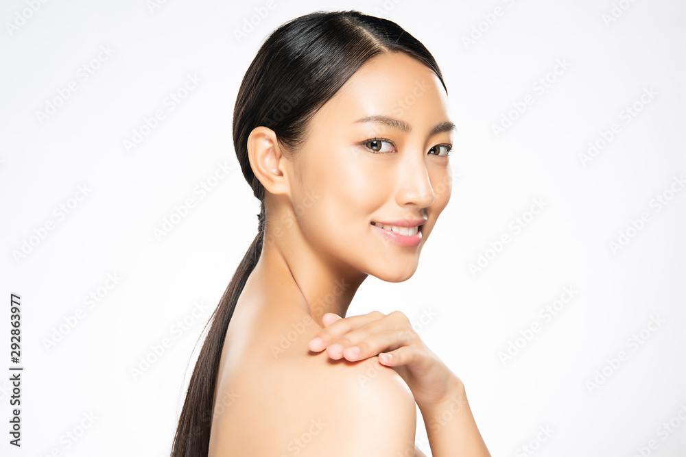 Beautiful Young Asian Woman with Clean Fresh Skin, Beautiful Young Asian Woman with Clean Fresh Skin,