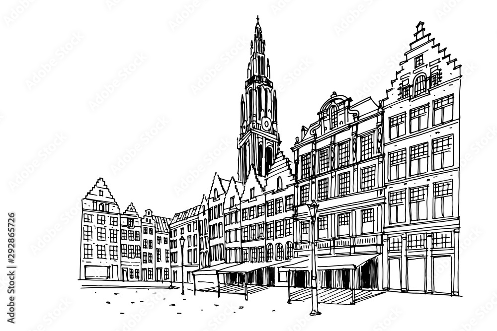 Grote Markt square in Antwerpen, Belgium.