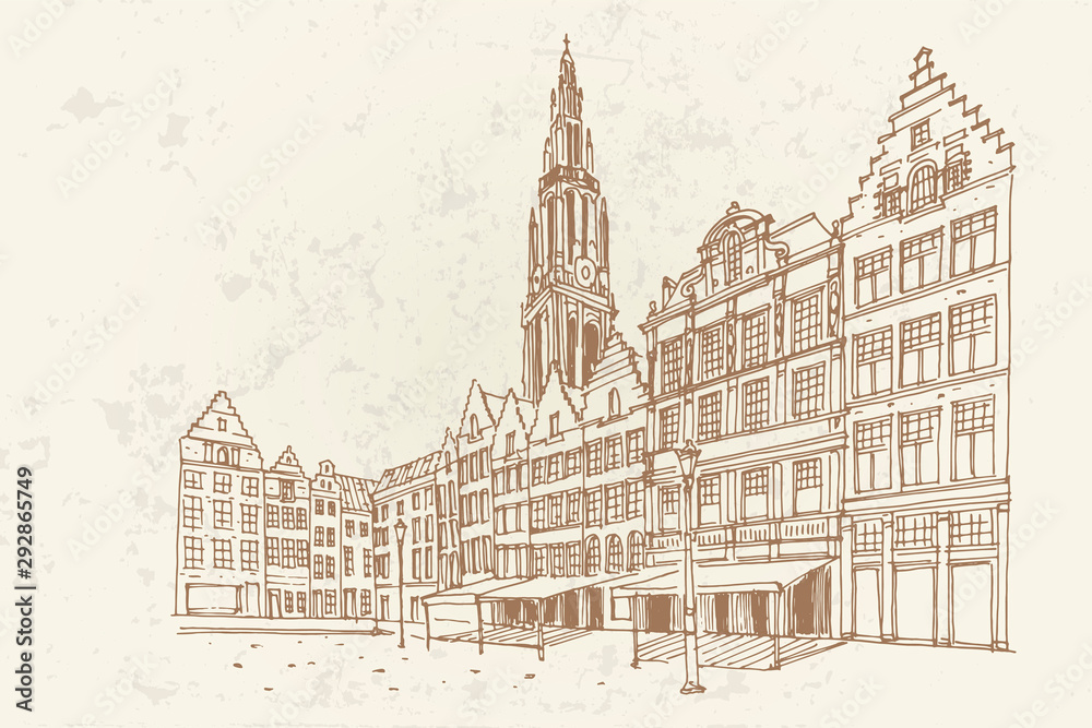 Fototapeta premium Grote Markt square in Antwerpen, Belgium.
