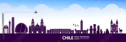 Chile travel destination grand vector illustration.