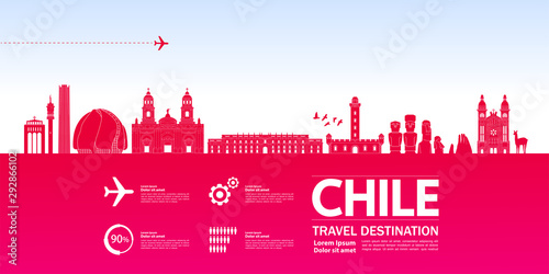Chile travel destination grand vector illustration.