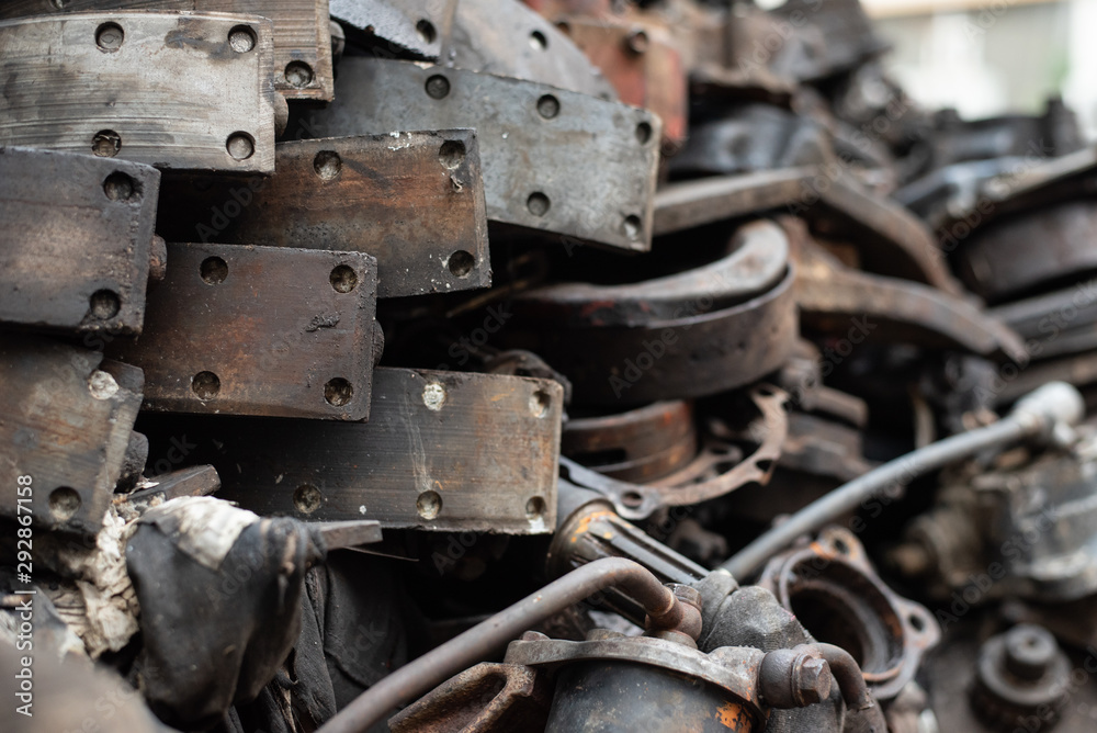 Old engine parts, steel and used car parts, for engineering. Selective focus. Old engine parts, steel and used car parts, for engineering. Selective focus.