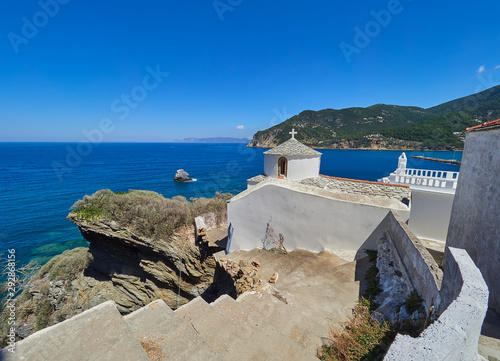 Skopelos town one of the Sporades Island in the Aegean Sea photo