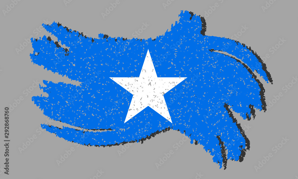 Somalia grunge flag, Somalia flag with shadow on isolated background, vector illustration Somalia grunge flag, Somalia flag with shadow on isolated background, vector illustration
