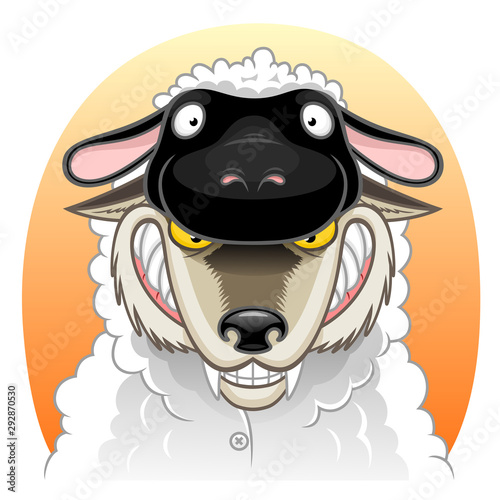 Wolf in sheep clothing portrait
