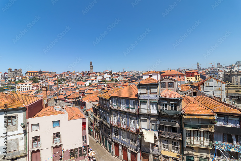 Aerial cityscape of Porto, Portugal old town