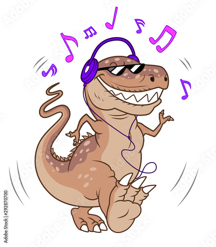 tyrannosaurus listening music