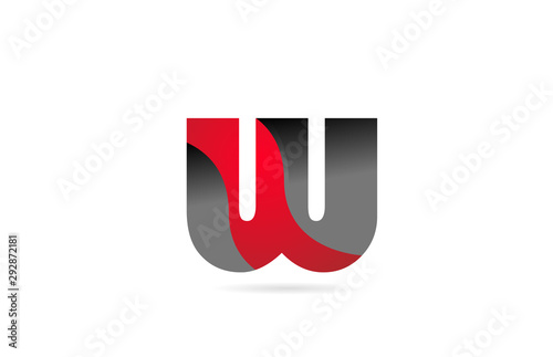 Free Download alphabet letter w black grey red for company logo icon design - GFXLoad