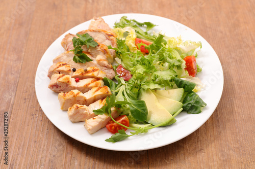 chicken fillet and salad