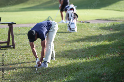 Cuadro en lienzo golf stretch prior to a tournament