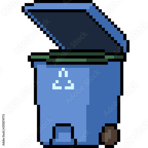 vector pixel art recycle bin
