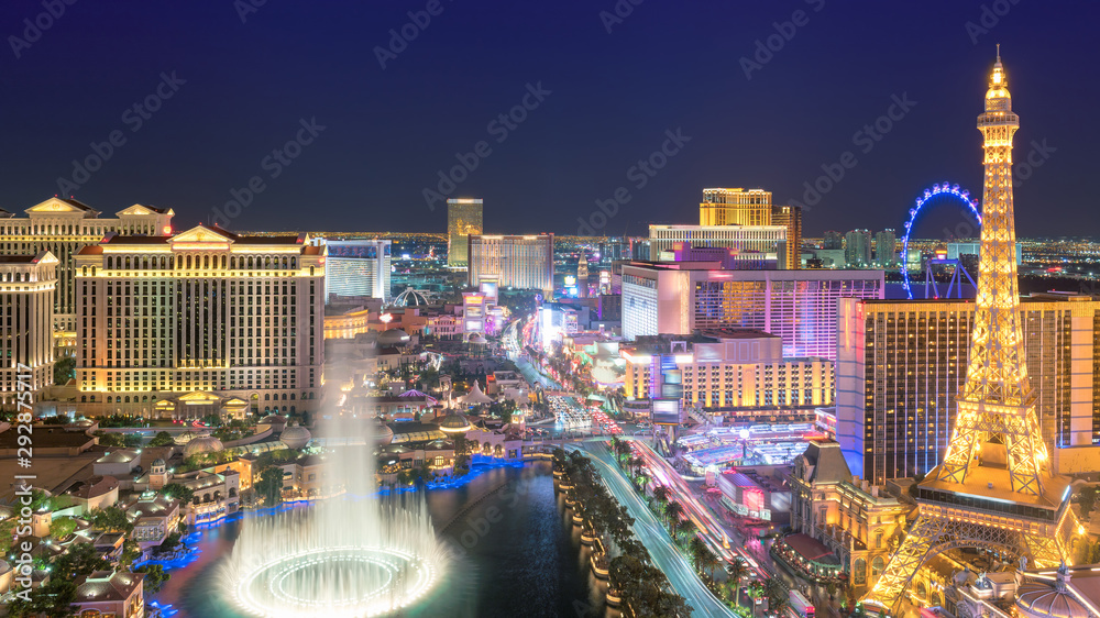 Las Vegas strip as seen at night