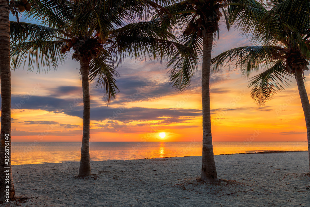 Sunrise beach in Florida Keys.