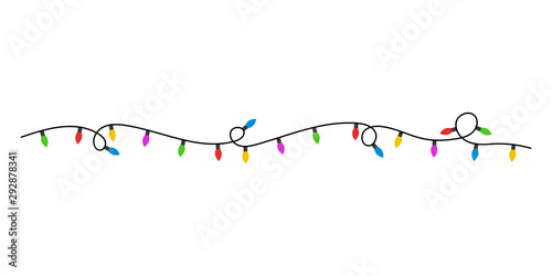 Christmas lights flat style. Vector