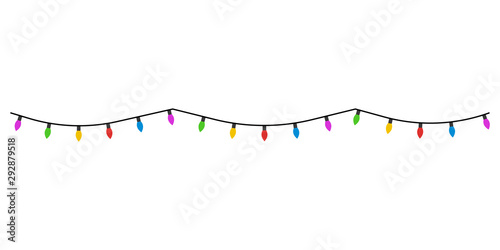Christmas lights flat style. Vector
