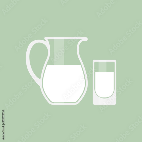 Pitcher and glass with milk icon