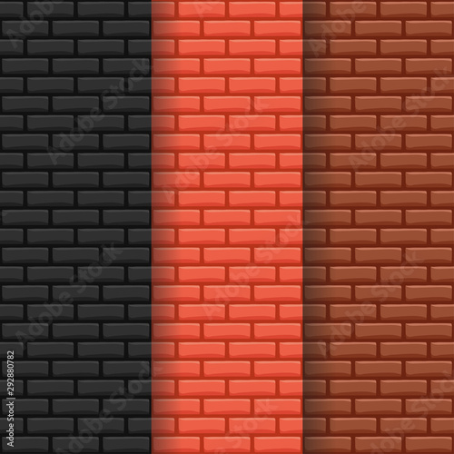 Brickwall pattern background set