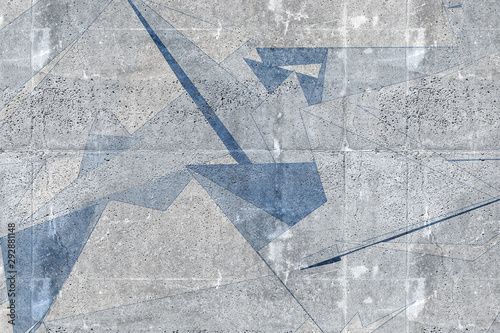 Pattern with drawing over concrete
