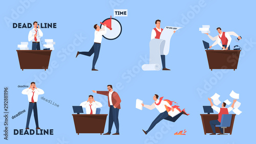 Deadline concept. Idea of many work and few time