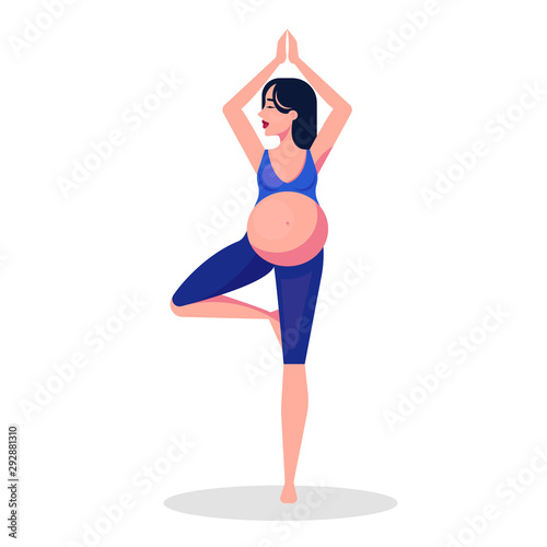 Yoga for pregnant woman concept. Fitness and sport