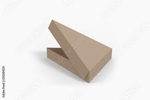 3D illustrator Pizza Slice Box Packaging Mock up On Isolated White Background